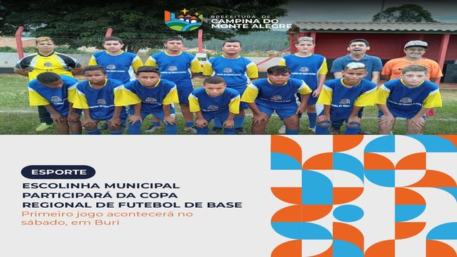 Escolinha de Futebol Municipal participará da Copa Regional de Futebol de Base